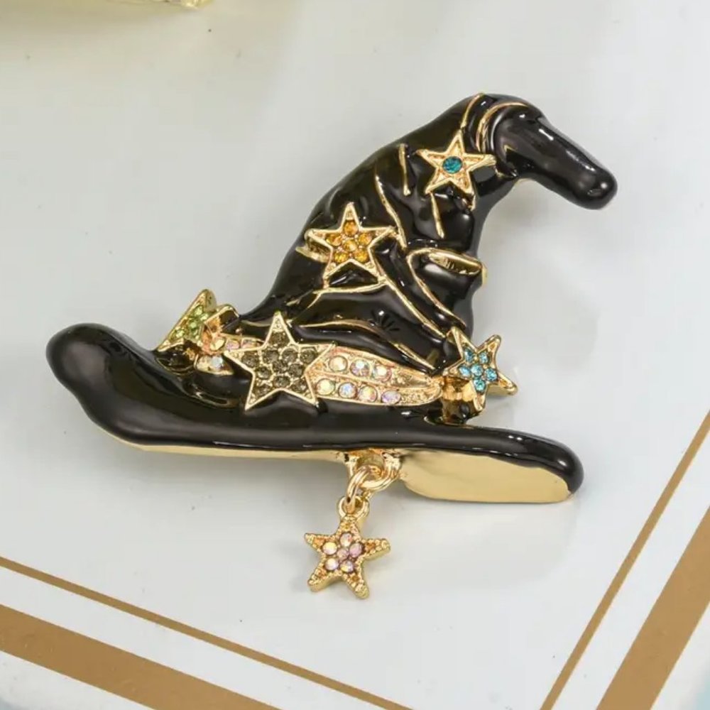 Black Wizard's Hat Brooch